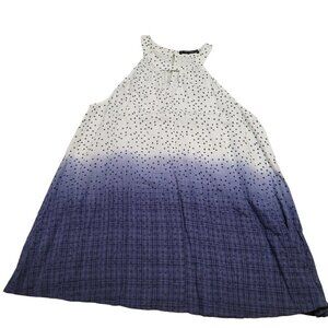 NWT Doe & Rae Womens Halter Tank Tops White Blue Dye Polka Dot Small